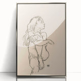 Minimalist Art Deco Wall Art - Expressive Female Figure Sketch Print