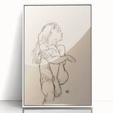 Minimalist Art Deco Wall Art - Expressive Female Figure Sketch Print