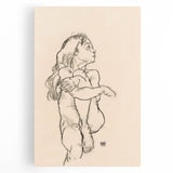 Minimalist Art Deco Wall Art - Expressive Female Figure Sketch Print