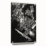 Bold Expressionist Portrait - Abstract Black and White Canvas Print