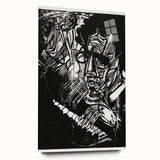 Bold Expressionist Portrait - Abstract Black and White Canvas Print