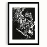 Bold Expressionist Portrait - Abstract Black and White Canvas Print