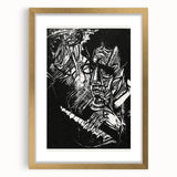 Bold Expressionist Portrait - Abstract Black and White Canvas Print
