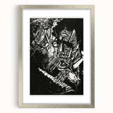 Bold Expressionist Portrait - Abstract Black and White Canvas Print