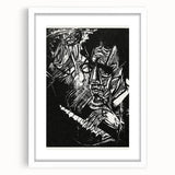Bold Expressionist Portrait - Abstract Black and White Canvas Print