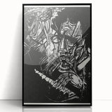 Bold Expressionist Portrait - Abstract Black and White Canvas Print