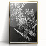 Bold Expressionist Portrait - Abstract Black and White Canvas Print