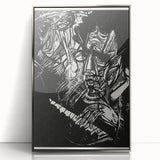 Bold Expressionist Portrait - Abstract Black and White Canvas Print