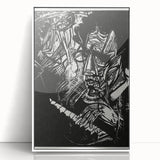 Bold Expressionist Portrait - Abstract Black and White Canvas Print