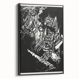 Bold Expressionist Portrait - Abstract Black and White Canvas Print