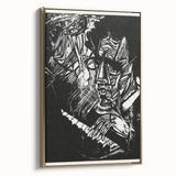 Bold Expressionist Portrait - Abstract Black and White Canvas Print