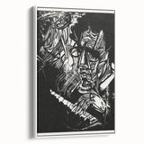 Bold Expressionist Portrait - Abstract Black and White Canvas Print