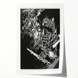 Bold Expressionist Portrait - Abstract Black and White Canvas Print