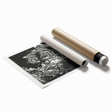 Bold Expressionist Portrait - Abstract Black and White Canvas Print