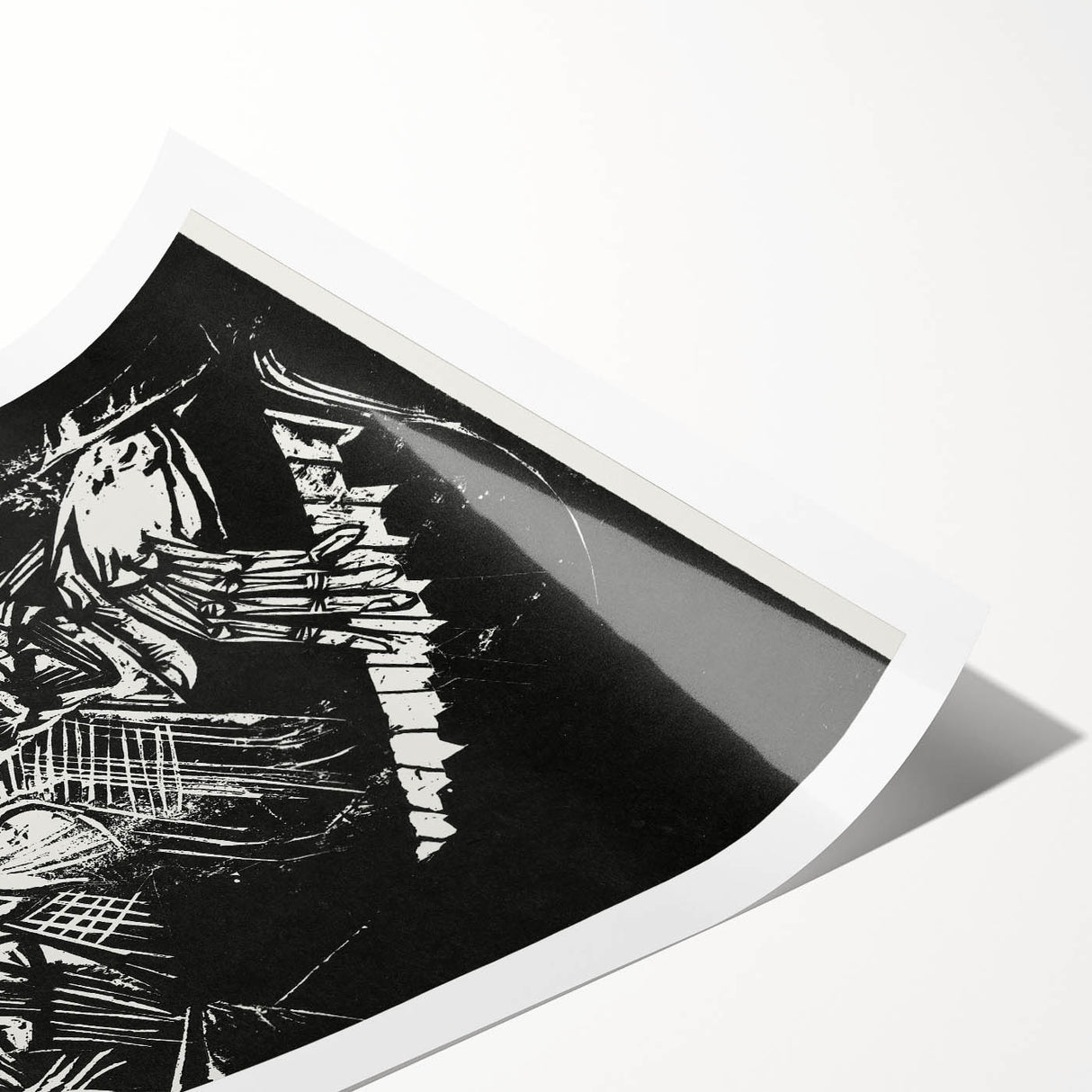 Bold Expressionist Portrait - Abstract Black and White Canvas Print