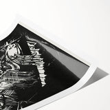 Bold Expressionist Portrait - Abstract Black and White Canvas Print