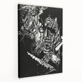 Bold Expressionist Portrait - Abstract Black and White Canvas Print