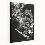 Bold Expressionist Portrait - Abstract Black and White Canvas Print