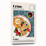 Large abstract wall art featuring an array of colorful food dishes on acrylic glass, ideal for bedroom or dining room decor.