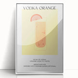 Art deco poster featuring a stylized cocktail glass, rendered in vibrant neon colors on a white acrylic framed print.