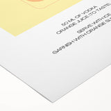 Art deco poster featuring a stylized cocktail glass in bold black and gold tones on a rolled canvas.