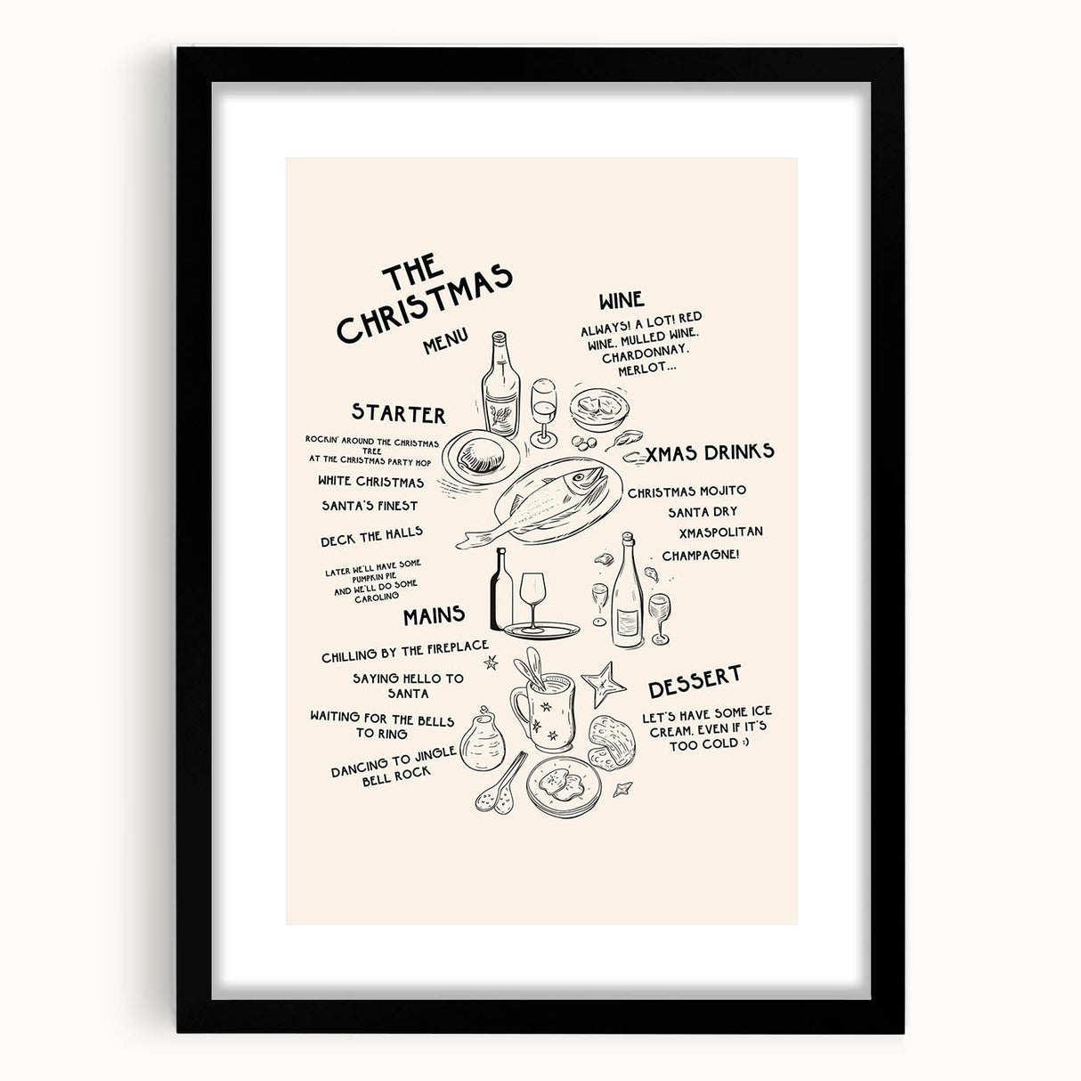 Christmas Menu – Festive Holiday Wall Art
