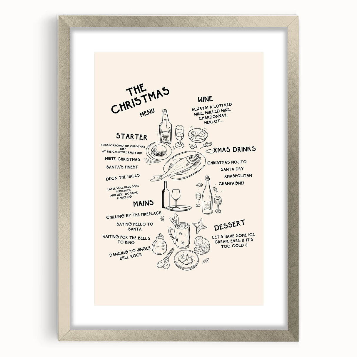Christmas Menu – Festive Holiday Wall Art