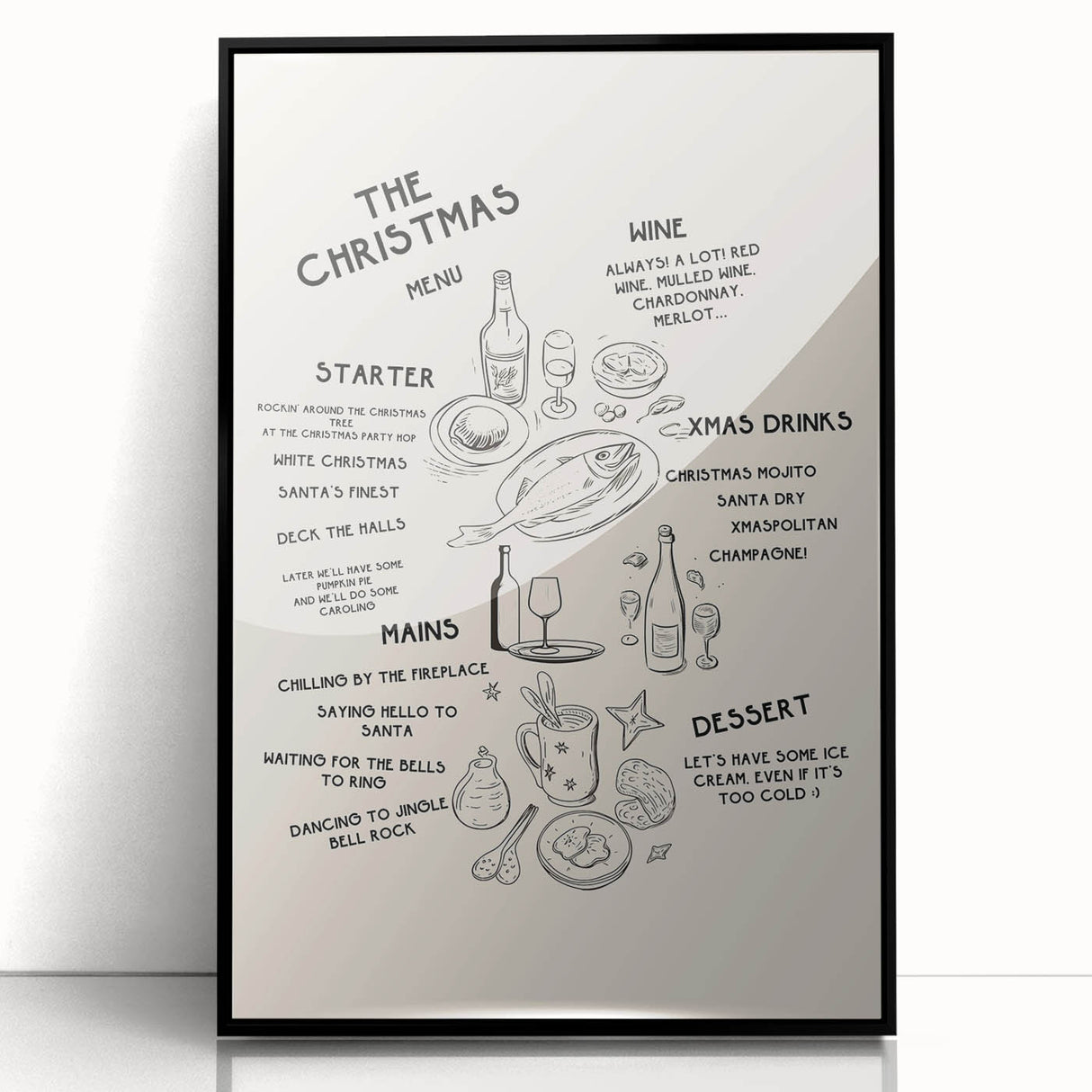 Christmas Menu – Festive Holiday Wall Art