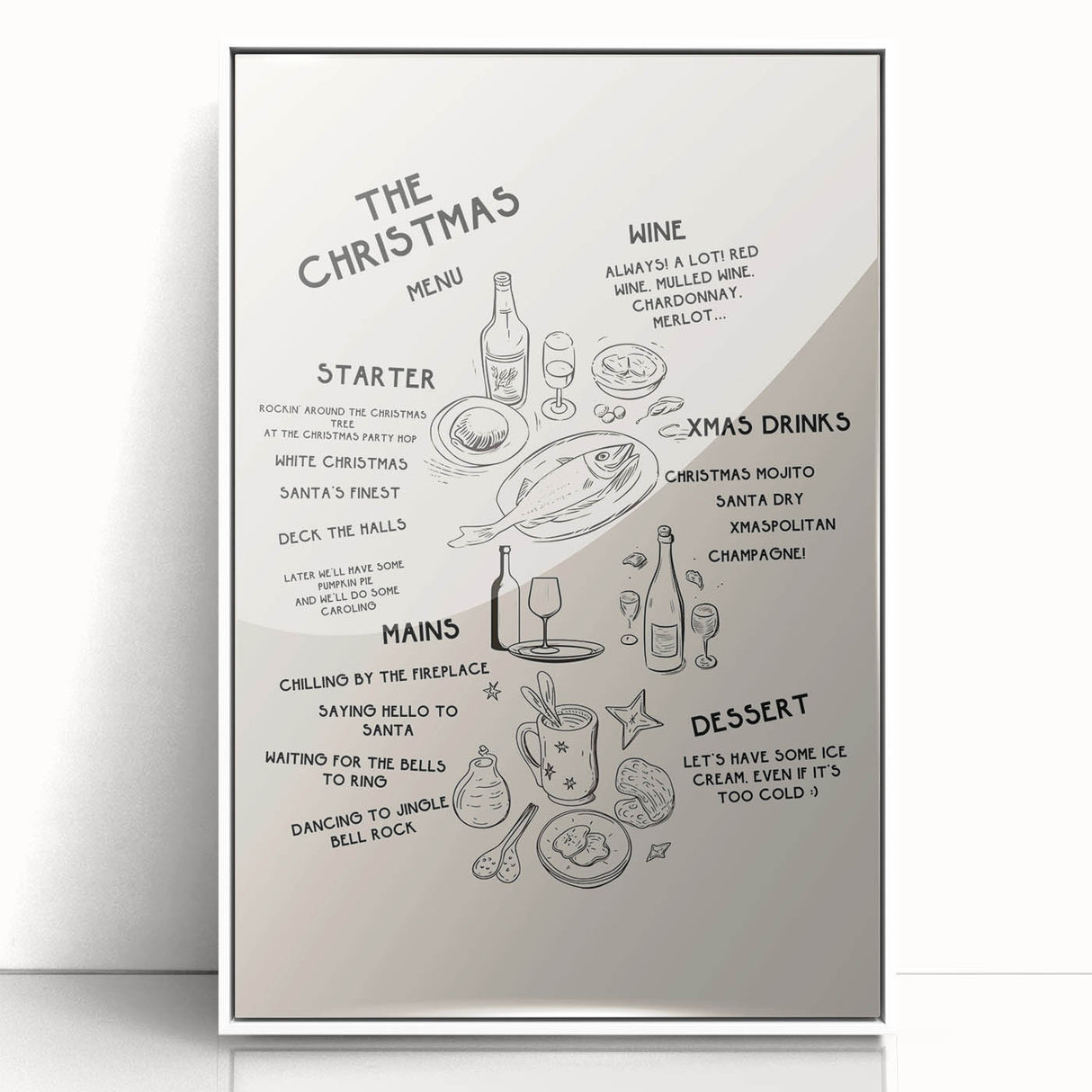 Christmas Menu – Festive Holiday Wall Art
