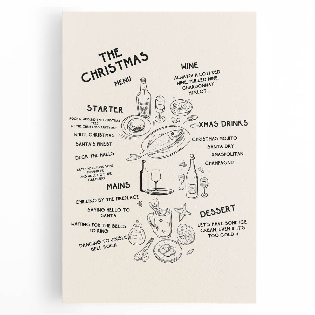 Christmas Menu – Festive Holiday Wall Art