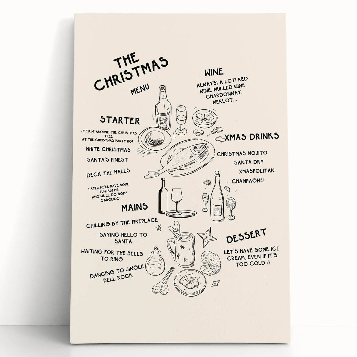Christmas Menu – Festive Holiday Wall Art