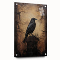 Spooky Wall Art - Gothic Raven on Haunted Landscape
