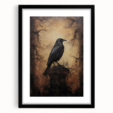Spooky Wall Art - Gothic Raven on Haunted Landscape