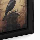 Spooky Wall Art - Gothic Raven on Haunted Landscape