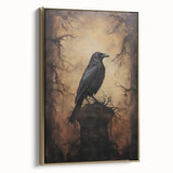 Spooky Wall Art - Gothic Raven on Haunted Landscape