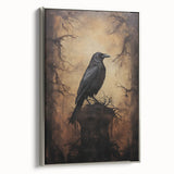 Spooky Wall Art - Gothic Raven on Haunted Landscape