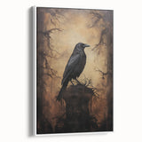 Spooky Wall Art - Gothic Raven on Haunted Landscape