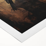 Spooky Wall Art - Gothic Raven on Haunted Landscape