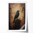 Spooky Wall Art - Gothic Raven on Haunted Landscape