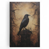 Spooky Wall Art - Gothic Raven on Haunted Landscape