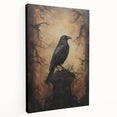Spooky Wall Art - Gothic Raven on Haunted Landscape