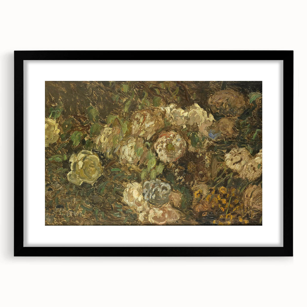 Impressionist Floral Wall Art - Monet's Bloemen Flower Print, Framed