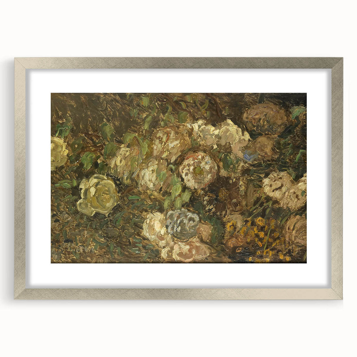 Impressionist Floral Wall Art - Monet's Bloemen Flower Print, Framed