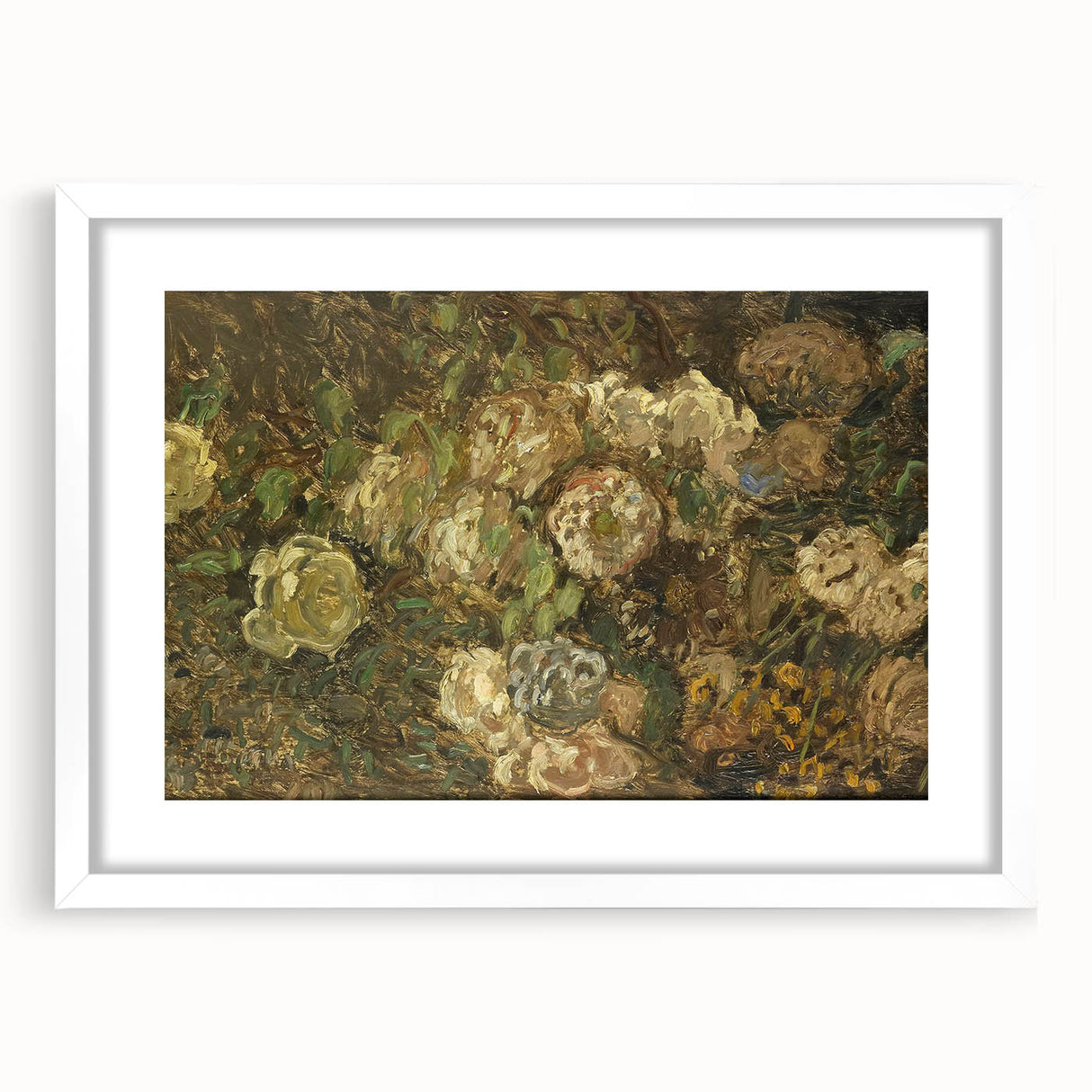 Impressionist Floral Wall Art - Monet's Bloemen Flower Print, Framed