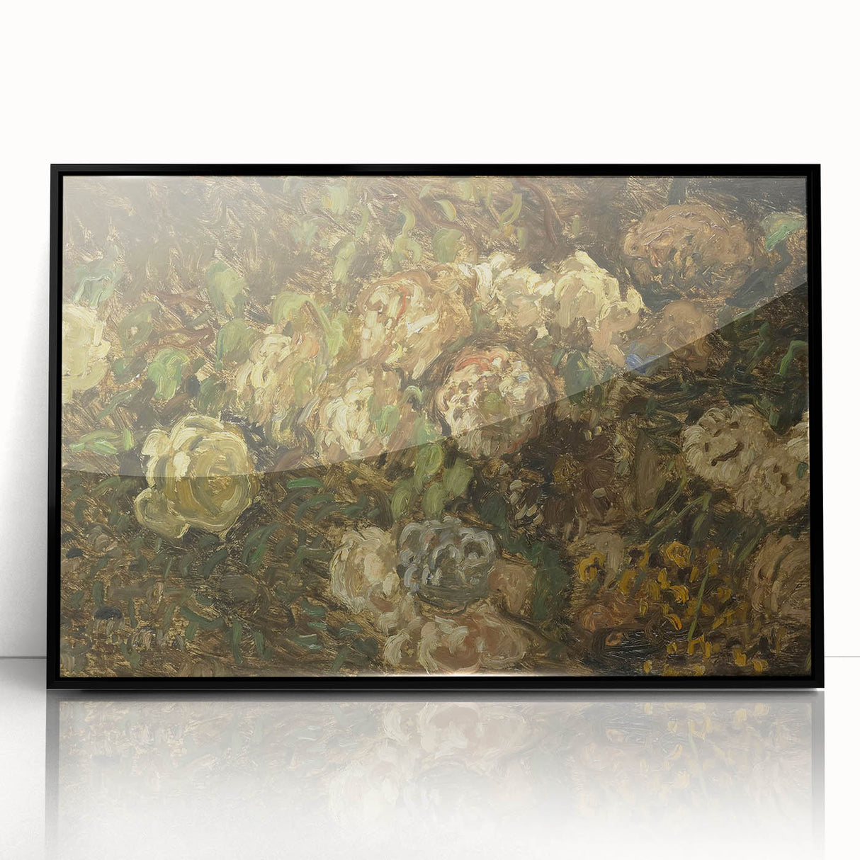 Impressionist Floral Wall Art - Monet's Bloemen Flower Print, Framed