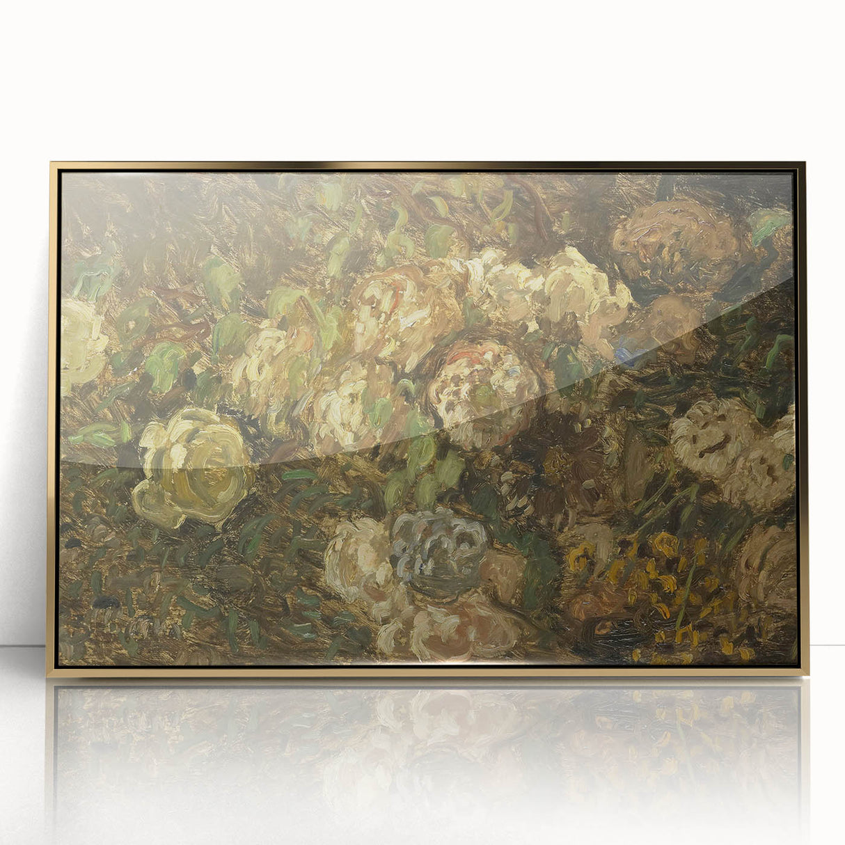 Impressionist Floral Wall Art - Monet's Bloemen Flower Print, Framed