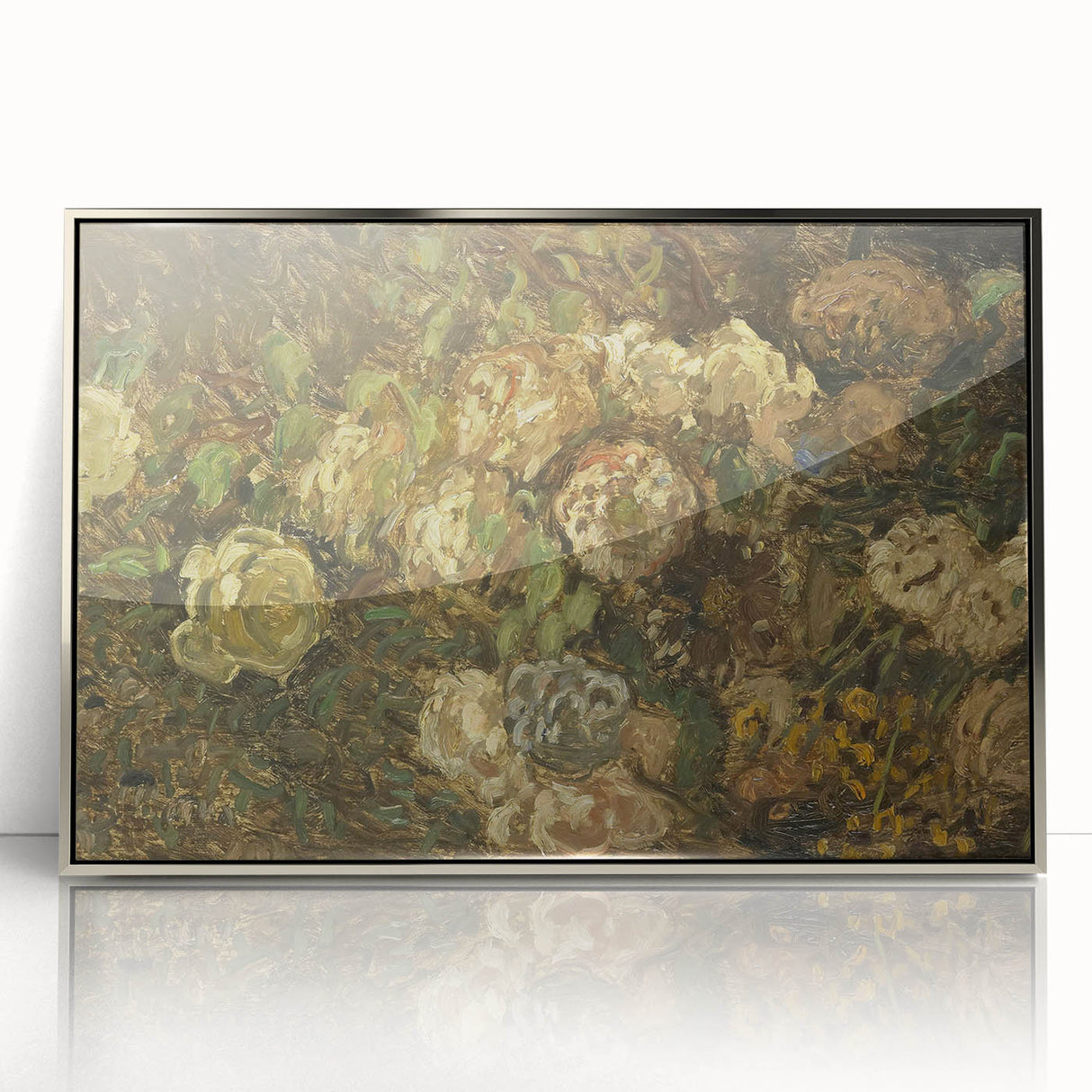 Impressionist Floral Wall Art - Monet's Bloemen Flower Print, Framed