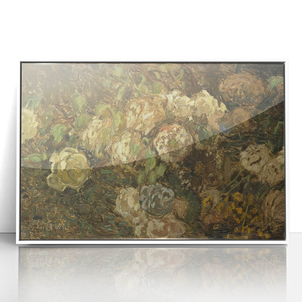 Impressionist Floral Wall Art - Monet's Bloemen Flower Print, Framed