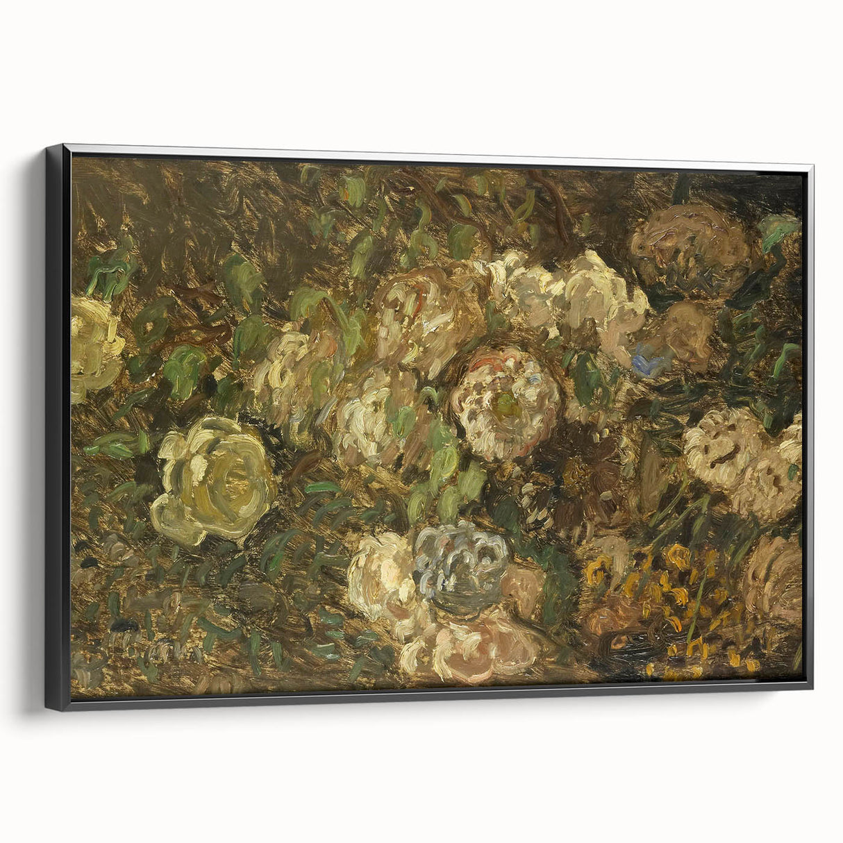 Impressionist Floral Wall Art - Monet's Bloemen Flower Print, Framed