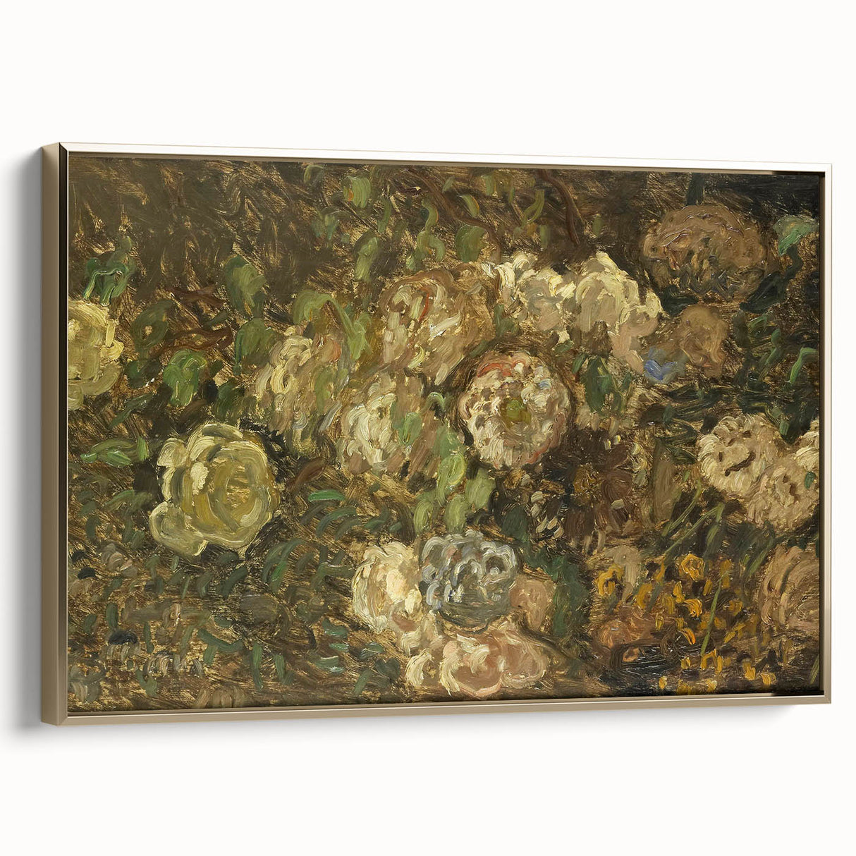 Impressionist Floral Wall Art - Monet's Bloemen Flower Print, Framed